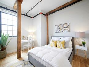 Biddeford apartment for rent - a geometric design on the wall of a building