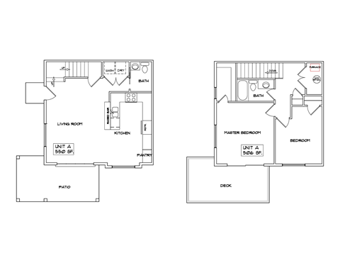 Floor plan for 2 beds, 1.8 baths, 1056 sqft