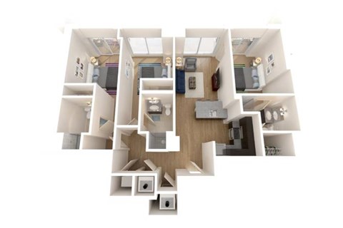 Floor plan for 3 beds, 3 baths, 1184 sqft