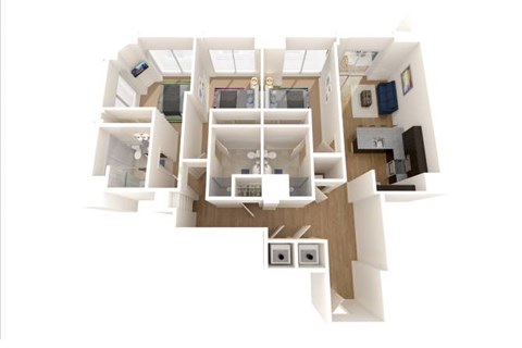 Floor plan for 3 beds, 3 baths, 1412 sqft
