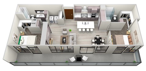 Floor plan for 2 beds, 2 baths, 1450 sqft