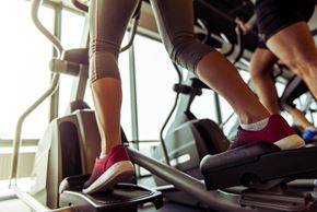 Johnson City apartment for rent - A person is using a treadmill in a gym.