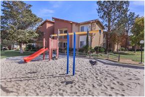 Oceanside apartment for rent - an empty playground in front of a house at Riverview Springs, California