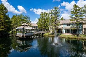 Kissimmee apartment for rent - a pond with a fountain at Saratoga Resort Villa Apartments, Kissimmee