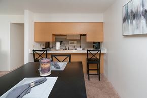 Angola apartment for rent - dining area with bar at Crosswait Estates in Angola, IN
