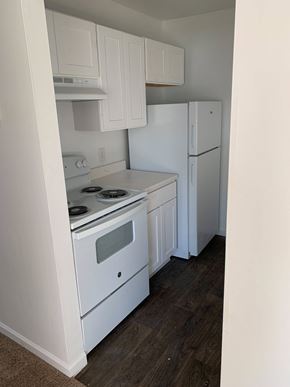 Malakoff apartment for rent - a kitchen with a stove and a refrigerator