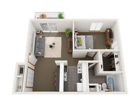 Ubly apartment for rent - a view of the living room of a 1 bedroom apartment