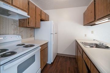 Decatur apartment for rent - a kitchen with a stove refrigerator and sink