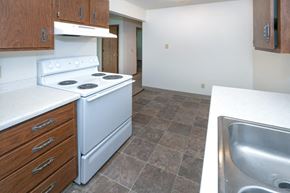 Gobles apartment for rent - a kitchen with a stove and a sink