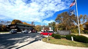 Standish apartment for rent - a view of the parking lot and entrance to vaughnheim apartments