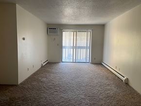 Sturgis apartment for rent - an empty living room with a sliding glass door