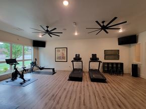 Kennesaw apartment for rent - a fitness room with treadmills and other exercise equipment
