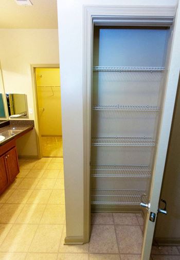 Linen closets in select homes