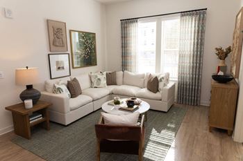 Bright, open floor plans with expansive windows offer an abundance of light