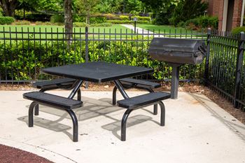 Picnic area with tables and grills