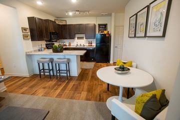 Marietta apartment for rent - a living room and kitchen with a dining area and a table