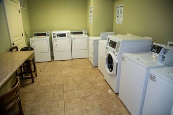 Community laundry facilities and in-home laundry rooms with washer/dryer connections