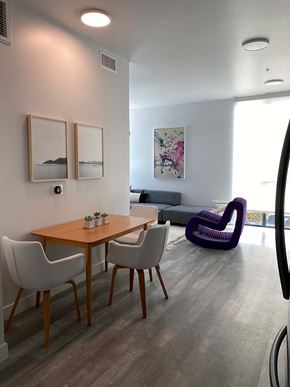 Los Angeles apartment for rent - a dining room with a table and chairs