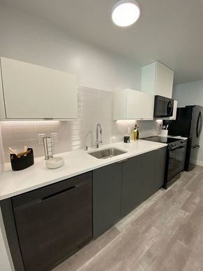 Los Angeles apartment for rent - a kitchen with a sink and a counter top