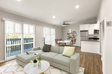 Los Angeles apartment for rent - a living room with a couch and a coffee table