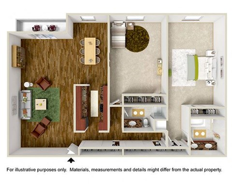 Floor plan for 2 beds, 2 baths, 1400 sqft