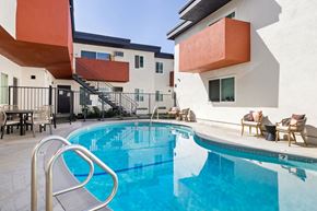 Valley Village apartment for rent - A swimming pool in a residential area.