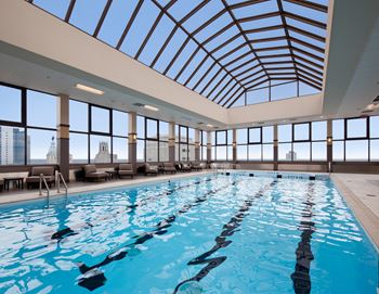 Indoor rooftop pool