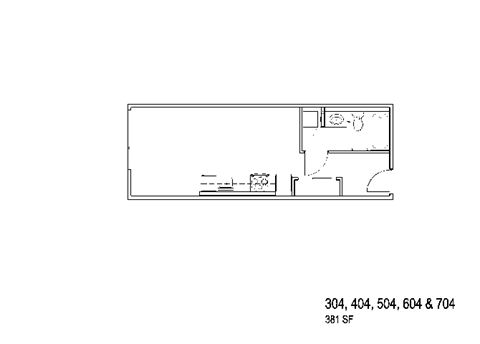Floor plan for studio, 1 bath, 441 sqft