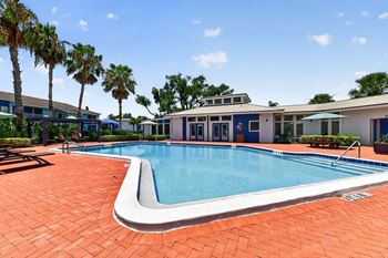 Outdoor pool with sundeck