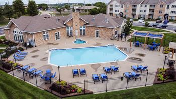 Sparkling outdoor pool