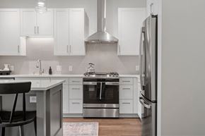 Eden Prairie apartment for rent - Kitchen Featuring Stainless Steel Appliances With Gas Range