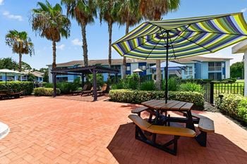 Outdoor pool with sundeck