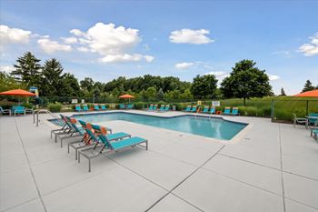 Outdoor swimming pool with sundeck