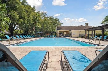 Outdoor pool with sundeck