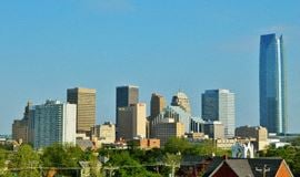 Ankeny apartment for rent - the skyline of the city with skyscrapers and trees