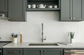Cleveland apartment for rent - Modern kitchen with Moen faucet and shaker cabinets