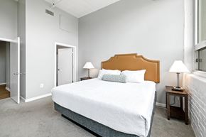 Philadelphia apartment for rent - a bedroom with a bed and two nightstands