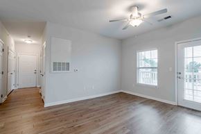 Greenville apartment for rent - Bright Living Room with Ceiling Fan  at The Assembly Apartments, Greenville, SC