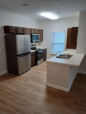 Kitchen with wooden floors 