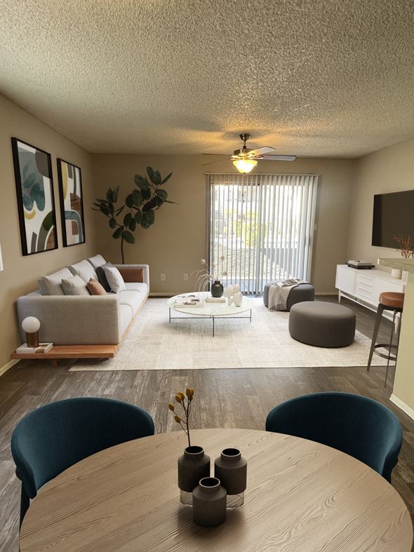 Gilbert apartment for rent - a living room with a couch and a table