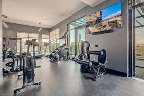 Lone Tree apartment for rent - A spacious gym with a variety of equipment including treadmills, stationary bikes, and weight machines.