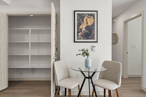 Phoenix apartment for rent - Dining Area and Storage Closet in Two Bedroom and Two Bath at Lucero Apartment Homes in Phoenix Arizona