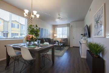 Phoenix apartment for rent - a living room and dining room with a table and chairs