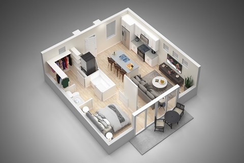 Floor plan for studio, 1 bath, 568 sqft
