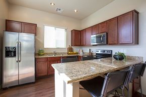Chandler apartment for rent - Kitchen Breakfast Bar at Casitas at San Marcos in Chandler AZ Nov 2020