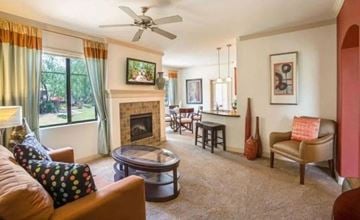 Phoenix apartment for rent - a living room with a couch and a fireplace