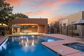 Tucson apartment for rent - the pool at sunset at a house with a swimming pool