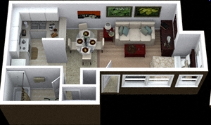 Floor plan for studio, 1 bath, 467 sqft