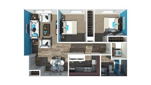 Floor plan for 2 beds, 1 bath, 825 sqft