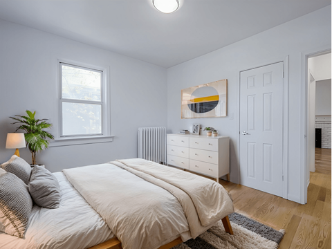 Floor plan for 1 bed, 1 bath, 684 sqft